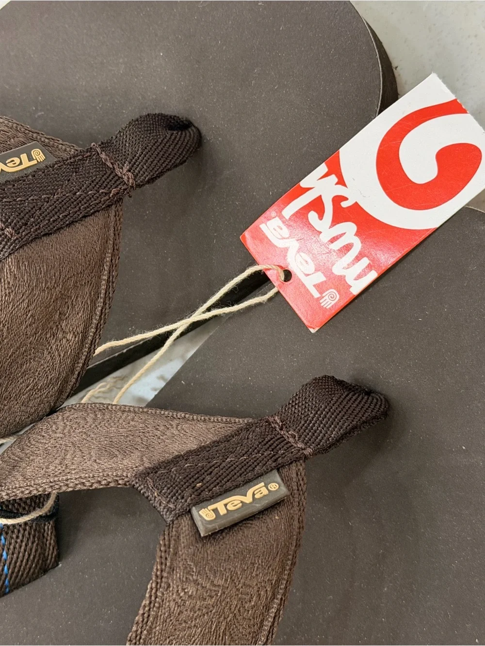 Teva Mandalyn Wedge Sandals 8 Motif Turkish Coffee Brown Platform Flip Flops